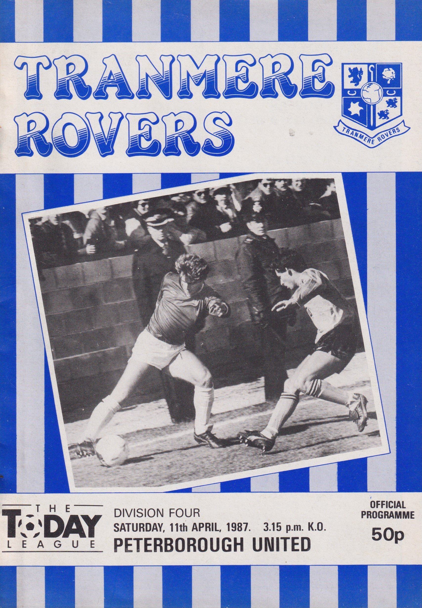 Tranmere Rovers v Peterborough United match programme